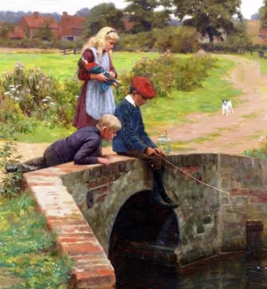 A Nibble by Edmund Blair Leighton Oil Painting Reproduction