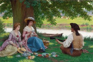 A Picnic Party by Oil Painting Reproduction