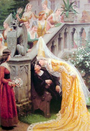 Main Product Photo of Alain Chartier Painting by Edmund Blair Leighton