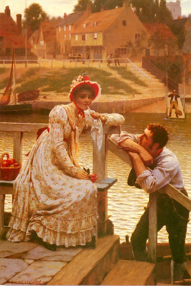 Courtship Edmund Blair Leighton's Courtship depicting a couple in a romantic historical setting