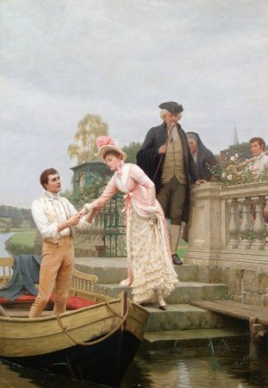 Main Product Photo of Lay Thy Sweet Hand In Mine And Trust In Me Painting by Edmund Blair Leighton