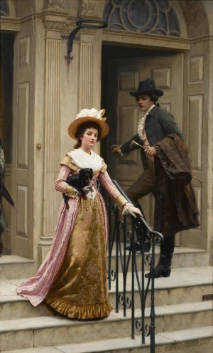 Main Product Photo of My Next Door Neighbour Painting by Edmund Blair Leighton