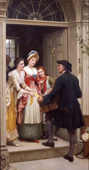 Ribbons and Laces for Very Pretty Faces by Edmund Blair Leighton Oil Painting Reproduction