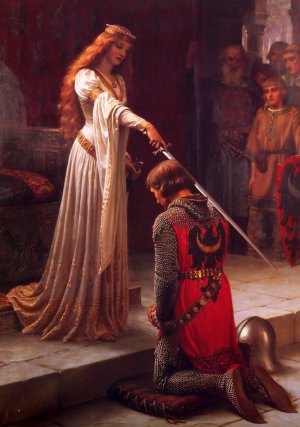 Main Product Photo of The Accolade Detail Painting by Edmund Blair Leighton