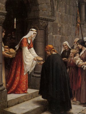 Main Product Photo of The Charity of Saint Elizabeth of Hungary Painting by Edmund Blair Leighton