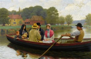 Main Product Photo of The Ferry Painting by Edmund Blair Leighton