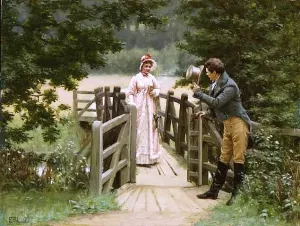 The Gallant Suitor by Edmund Blair Leighton - Hand-Painted Oil Painting Reproduction