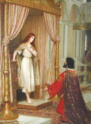 Main Product Photo of The King and the Beggar-Maid Painting by Edmund Blair Leighton